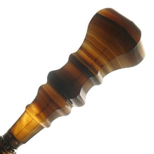 Load image into Gallery viewer, Antique French Napoleon III era .800 Silver & Carved Banded Agate Handle Wax Seal Desk Stamp