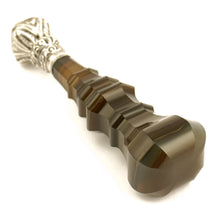 Load image into Gallery viewer, Antique French Napoleon III era .800 Silver & Carved Banded Agate Handle Wax Seal Desk Stamp