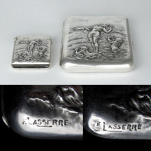 Load image into Gallery viewer, Art Nouveau French 800 Silver Cigarette Case Match Safe Vesta Box Set Nude Venus
