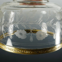 Load image into Gallery viewer, Antique French Sterling Silver Glass Cheese Pastry Bell Dome with Platter Gilt Vermeil