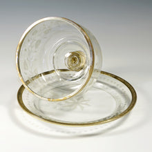 Load image into Gallery viewer, Antique French Sterling Silver Glass Cheese Pastry Bell Dome with Platter Gilt Vermeil