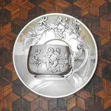 Load image into Gallery viewer, Antique French Sterling Silver Demitasse Cup & Saucer, Thistle Coffee Tea Moka