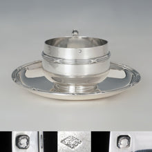 Load image into Gallery viewer, Antique French Sterling Silver Tea / Coffee Cup & Saucer Set, Henin & Cie, Neoclassical