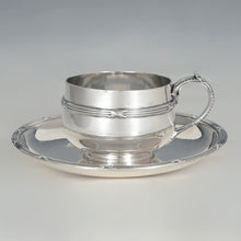 Load image into Gallery viewer, Antique French Sterling Silver Tea / Coffee Cup & Saucer Set, Henin & Cie, Neoclassical