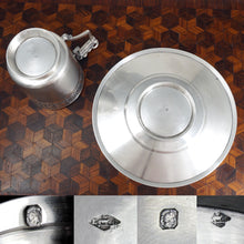 Load image into Gallery viewer, Antique French Sterling Silver Cup Saucer Set, Guilloche Engraving