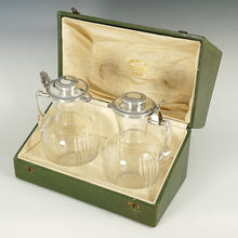 Load image into Gallery viewer, Boxed PAIR Antique French Sterling Silver Claret Jugs, Carafes by Risler & Carré