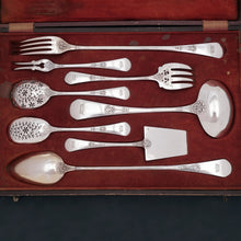 Load image into Gallery viewer, Antique French Sterling Silver 8pc Dessert / Hors d'Oeuvre Set, Heraldic Crown