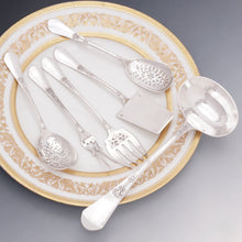 Load image into Gallery viewer, Antique French Sterling Silver 8pc Dessert / Hors d'Oeuvre Set, Heraldic Crown