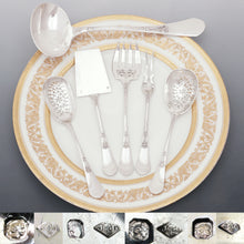 Load image into Gallery viewer, Antique French Sterling Silver 8pc Dessert / Hors d'Oeuvre Set, Heraldic Crown