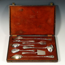 Load image into Gallery viewer, Antique French Sterling Silver 8pc Dessert / Hors d'Oeuvre Set, Heraldic Crown