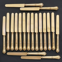 Load image into Gallery viewer, Antique French Silver Gilt Vermeil Knife Set of 18 Knives, Gordian Knot