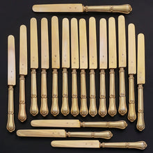 Load image into Gallery viewer, Antique French Silver Gilt Vermeil Knife Set of 18 Knives, Gordian Knot