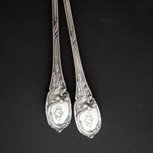 Load image into Gallery viewer, Antique French Sterling Silver Gold Vermeil Strawberry Spoon & Sugar Sifter Dessert Set