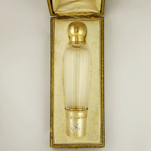 Load image into Gallery viewer, Antique French Sterling Silver Gold Vermeil Liquor Flask, Cut Glass Traveling / Opera Spirits Bottle