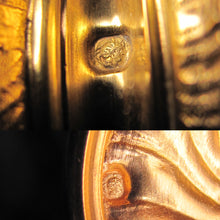 Load image into Gallery viewer, Antique French Sterling Silver Mustard Pot, Enamel on Copper, Gilt Vermeil