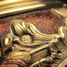 Load image into Gallery viewer, Antique French Sterling Silver Mustard Pot, Enamel on Copper, Gilt Vermeil