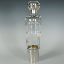 Load image into Gallery viewer, Large Antique French Sterling Silver & Cut Glass Liquor Flask, Fox Hunting / Riding / Field