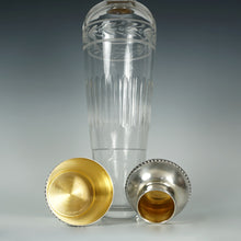 Load image into Gallery viewer, Large Antique French Sterling Silver & Cut Glass Liquor Flask, Fox Hunting / Riding / Field