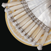 Load image into Gallery viewer, 12 Antique French Sterling Silver Knives, Carved Mother of Pearl Handles, Boxed Knife Set