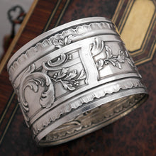 Load image into Gallery viewer, Antique French Sterling Silver Napkin Ring Belle Epoque Leaves & Berries