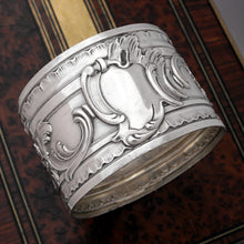 Load image into Gallery viewer, Antique French Sterling Silver Napkin Ring, Repousse, 47.6g