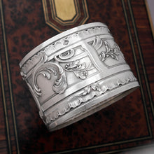 Load image into Gallery viewer, Antique French Sterling Silver Napkin Ring, Repousse, 47.6g