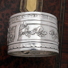 Load image into Gallery viewer, Antique French Sterling Silver Napkin Ring, Repousse, 47.6g