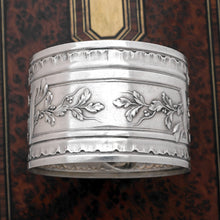Load image into Gallery viewer, Antique French Sterling Silver Napkin Ring, Repousse, 47.6g