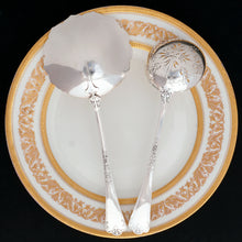 Load image into Gallery viewer, PUIFORCAT Antique French Sterling Silver FER DE LANCE Strawberry Server & Sugar Sifter Spoon Set