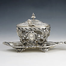 Load image into Gallery viewer, Pair Antique French Sterling Silver Mustard Pots, Louis XVI/Rococo Decoration Pair Antique French Sterling Silver Mustard Pots, Louis XVI/Rococo Decoration