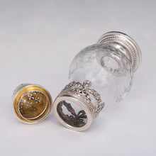 Load image into Gallery viewer, Antique  French Sterling Silver  Crystal Sugar Shaker, Caster, Muffineer
