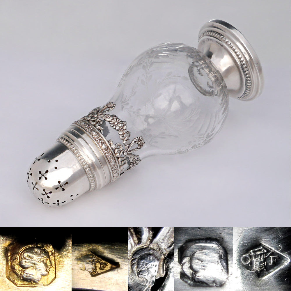 【年中無休】 Silver Sterling French Antique Crystal Caster Shaker, Sugar 西洋