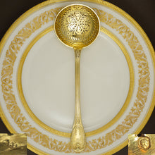 Load image into Gallery viewer, Puiforcat French Sterling Silver Gold Vermeil Sugar Sifter Spoon, Louveciennes