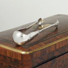 Load image into Gallery viewer, Antique French Sterling Silver Sugar Tongs Art Nouveau Shamrock Pattern