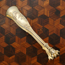 Load image into Gallery viewer, Antique French Sterling Silver Gilt Vermeil Sugar Tongs Thistle Pattern