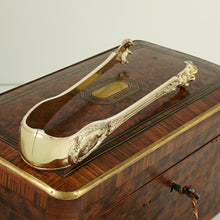 Load image into Gallery viewer, ODIOT Antique French Sterling Silver Sugar Tongs Louveciennes Gilt Vermeil