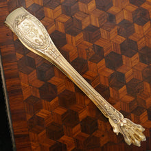 Load image into Gallery viewer, ODIOT Antique French Sterling Silver Sugar Tongs Louveciennes Gilt Vermeil