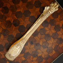 Load image into Gallery viewer, ODIOT Antique French Sterling Silver Sugar Tongs Louveciennes Gilt Vermeil