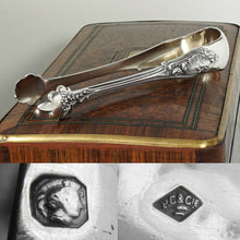 Load image into Gallery viewer, Antique French Sterling Silver Sugar Tongs, Ornate Rocailles