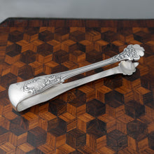 Load image into Gallery viewer, Antique French Sterling Silver Sugar Tongs, Ornate Rocailles
