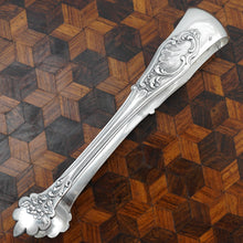 Load image into Gallery viewer, Antique French Sterling Silver Sugar Tongs, Ornate Rocailles