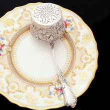 Load image into Gallery viewer, Antique Art Nouveau French Sterling Silver Tea Strainer Thistle Pattern