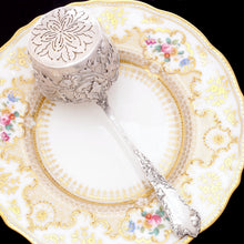 Load image into Gallery viewer, Antique Art Nouveau French Sterling Silver Tea Strainer Thistle Pattern
