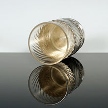 Load image into Gallery viewer, Antique French Sterling Silver Spiral Fluted Cut Glass Tumbler Cup, Rocailles