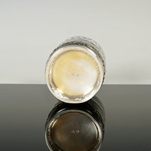 Load image into Gallery viewer, Antique French Sterling Silver Spiral Fluted Cut Glass Tumbler Cup, Rocailles