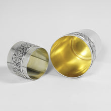 Load image into Gallery viewer, French Sterling Silver Tumbler Cup & Napkin Ring Boxed Set Art Deco Clover Motif