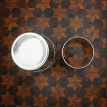 Load image into Gallery viewer, French Sterling Silver Tumbler Cup & Napkin Ring Boxed Set Art Deco Clover Motif