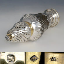 Load image into Gallery viewer, Antique French Sterling Silver & Cut Crystal Sugar Shaker Caster, Muffineer