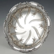 Load image into Gallery viewer, Antique French Sterling Silver Compote Tazza Footed Centerpiece Serving Dish, Rococo Floral Repousse