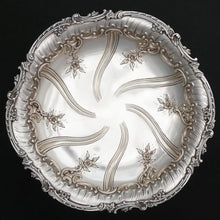 Load image into Gallery viewer, Antique French Sterling Silver Compote Tazza Footed Centerpiece Serving Dish, Rococo Floral Repousse